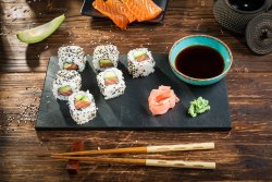 Salmon avocado roll image