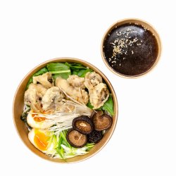 Ramen cu ciuperci tempura, bambus, ciuperci shiitake, spanac baby image