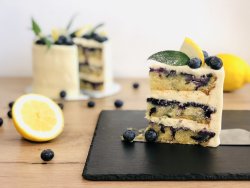 Lemon & blueberries Cake image