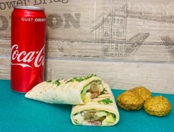 Falafel wrap de post + Coca Cola image