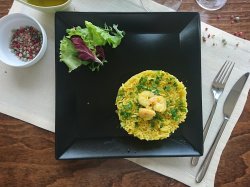 Risotto gamberi e zucchine image