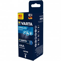 Baterii Alcaline Varta Longlife Power, AAA, 40 buc