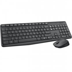 Kit Tastatura + mouse wireless Logitech MK235, USB, Grey