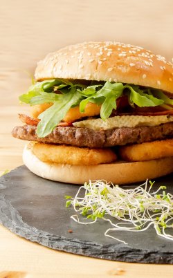 Bbq onion rings burger 350 g image