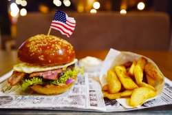 American egg burger image