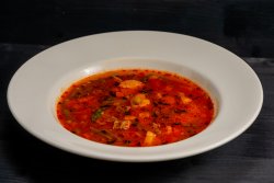 Country style beef soup with vegetables image