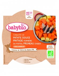 Babybio meniu cartofi dulci prune uscate  și carne de bibilică image