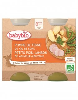 BABYBIO piure de cartofi, mazăre și jambon de Franța image