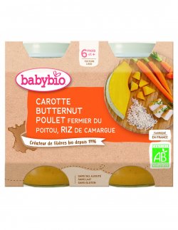 Babybio piure de morcovi, dovleac butternut, pui și orez image