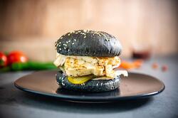 Black halloumi burger image