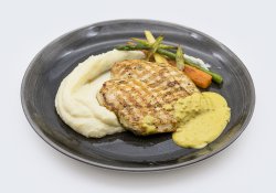 Grilled chicken breast with mashed potatoes image