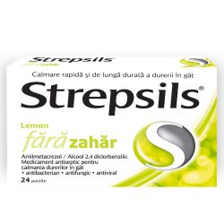 STREPSILS LEMON FARA ZAHAR 24PASTILE image