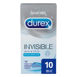 DUREX INVISIBLE EXTRA SENSITIVE PREZERVATIV 10BUC image