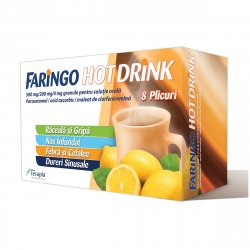 FARINGO HOT DRINK 500MG/200MG/4MG X 8PLICURI image