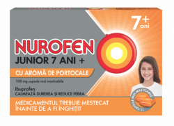 NUROFEN JUNIOR 7ANI+ PORTOCALE 100MG X 12CPS MASTICABILE MOI image