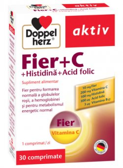 DOPPELHERZ AKTIV FIER + VITAMINA C + HISTIDINA + ACID FOLIC 30CPR image