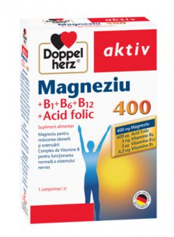 DOPPELHERZ AKTIV MAGNEZIU 400 + VITAMINELE B1 + B6 + B12 + ACID FOLIC 30CPR image