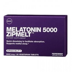 GNC MELATONIN 5MG ZIPMELT 60TBL CU DIZOLVARE RAPIDA image