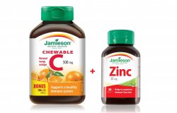 JAMIESON 2031 VITAMINA C 500MG X 120TBL MASTICABILE + 7570 ZINC 50MG X 30TBL CADOU image