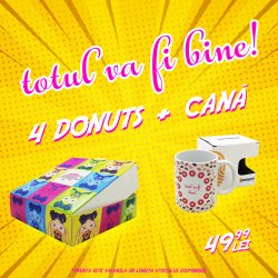 Pachet 4 Donuts + Cana TotulVaFiBine By Imprinto image